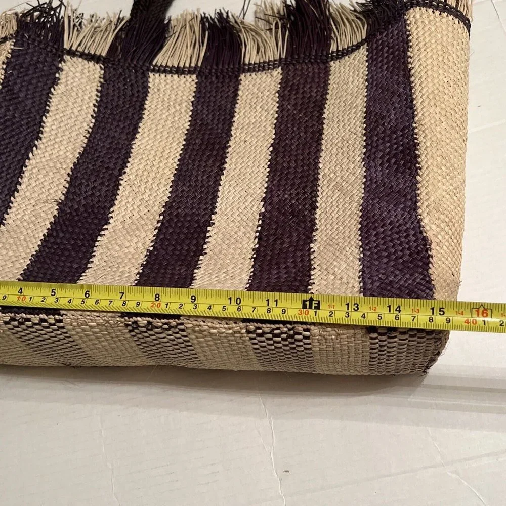 Veronica Beard Dans la Main Bag Handmade Iraca Palm Brown❤️Great gift❤️ - Picture 2 of 12